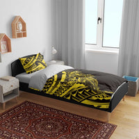 Yellow Marquesas Islands Bedding Set Marquesan Matatiki Hammerhead Shark Patutiki LT14 - Polynesian Pride