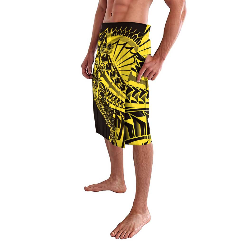 Yellow Marquesas Islands Lavalava Marquesan Matatiki Hammerhead Shark Patutiki - Polynesian Pride