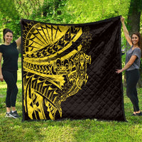 Yellow Marquesas Islands Quilt Marquesan Matatiki Hammerhead Shark Patutiki LT14 - Polynesian Pride