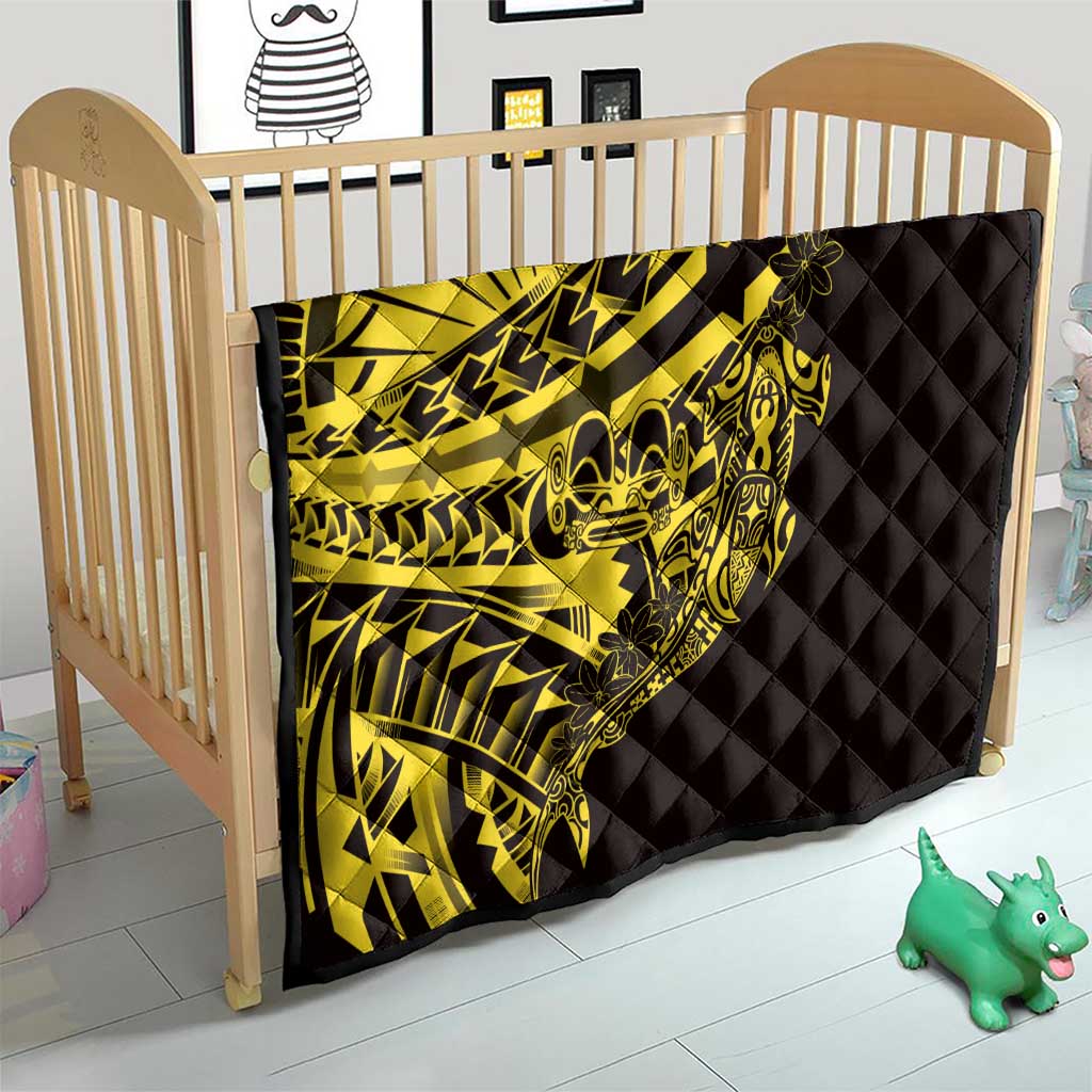 Yellow Marquesas Islands Quilt Marquesan Matatiki Hammerhead Shark Patutiki LT14 - Polynesian Pride