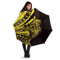 Yellow Marquesas Islands Umbrella Marquesan Matatiki Hammerhead Shark Patutiki LT14 - Polynesian Pride