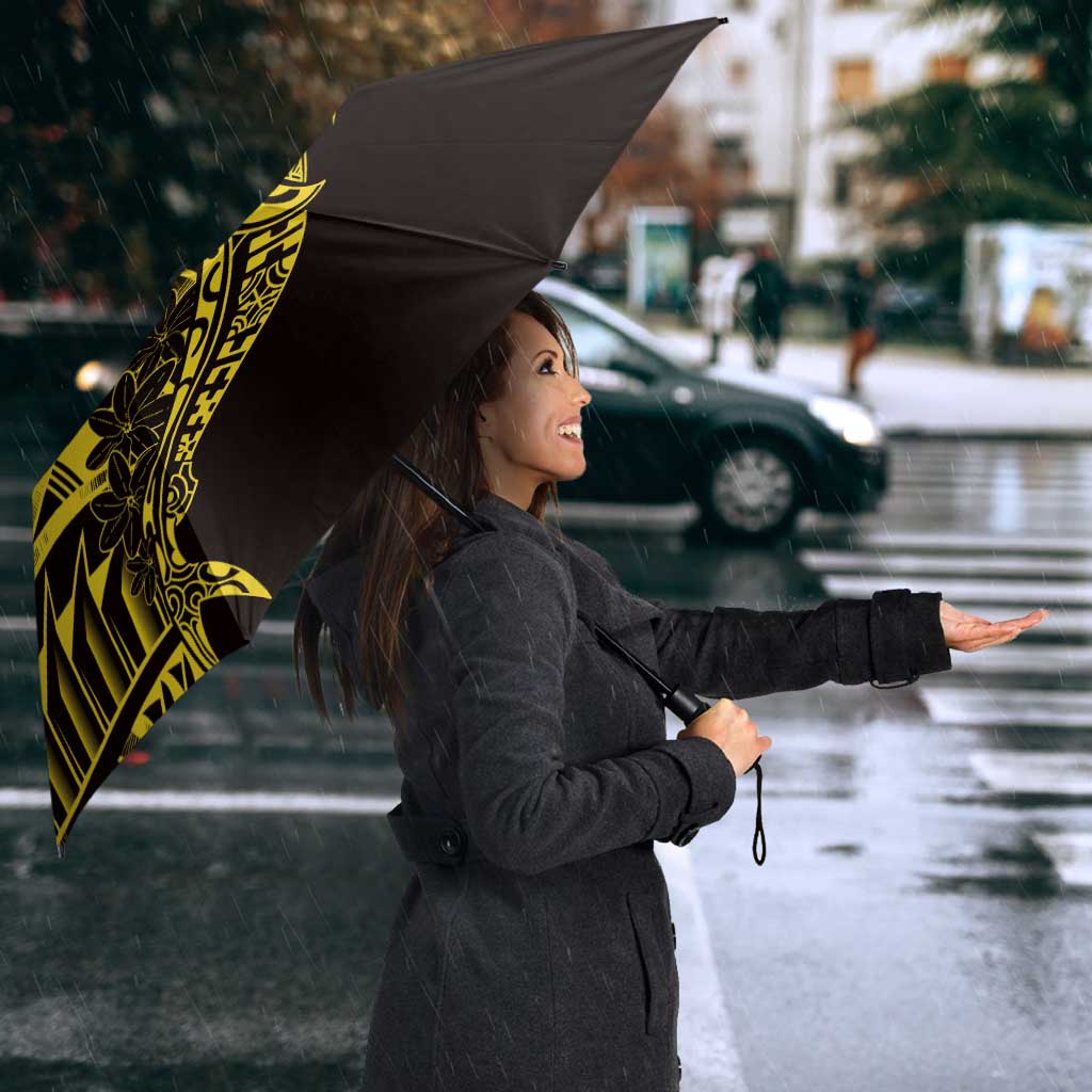 Yellow Marquesas Islands Umbrella Marquesan Matatiki Hammerhead Shark Patutiki LT14 - Polynesian Pride