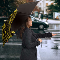 Yellow Marquesas Islands Umbrella Marquesan Matatiki Hammerhead Shark Patutiki LT14 - Polynesian Pride