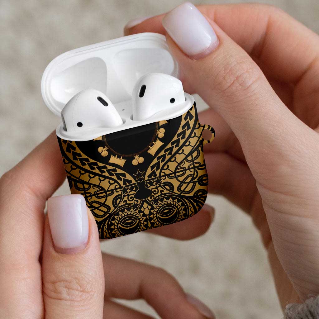 Austral Islands AirPods Case Tuhaa Pae Penu Stars Necklace Gold - Polynesian Pride