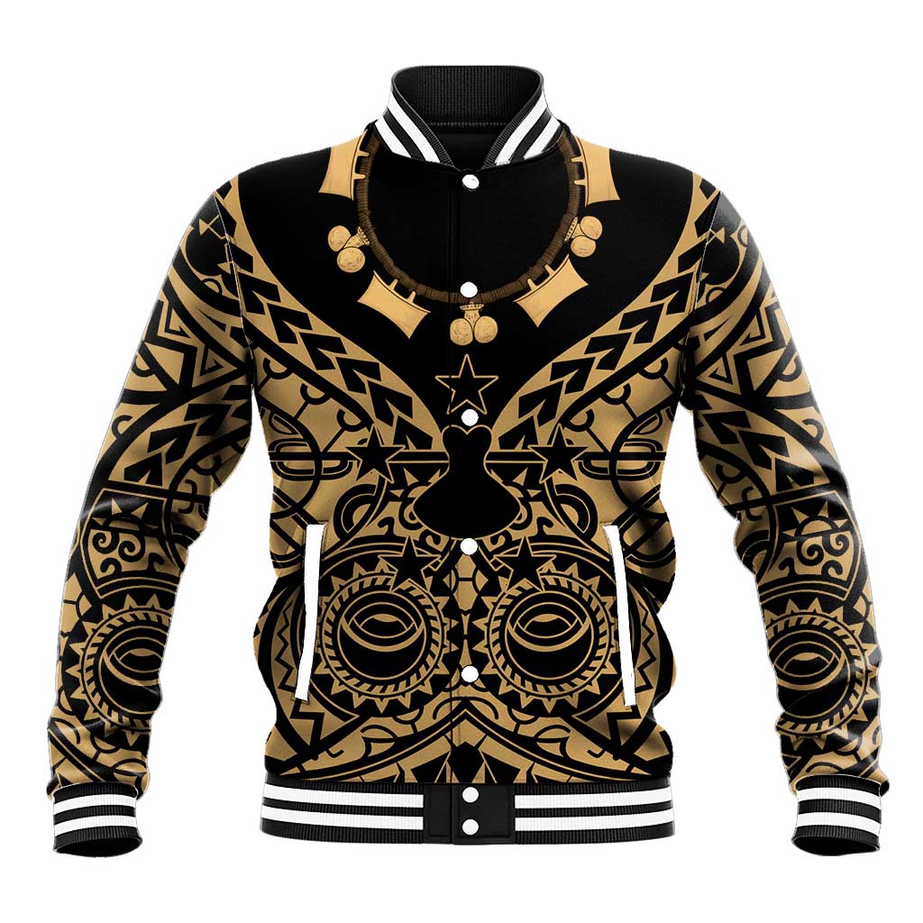 Austral Islands Baseball Jacket Tuhaa Pae Penu Stars Necklace Gold - Polynesian Pride