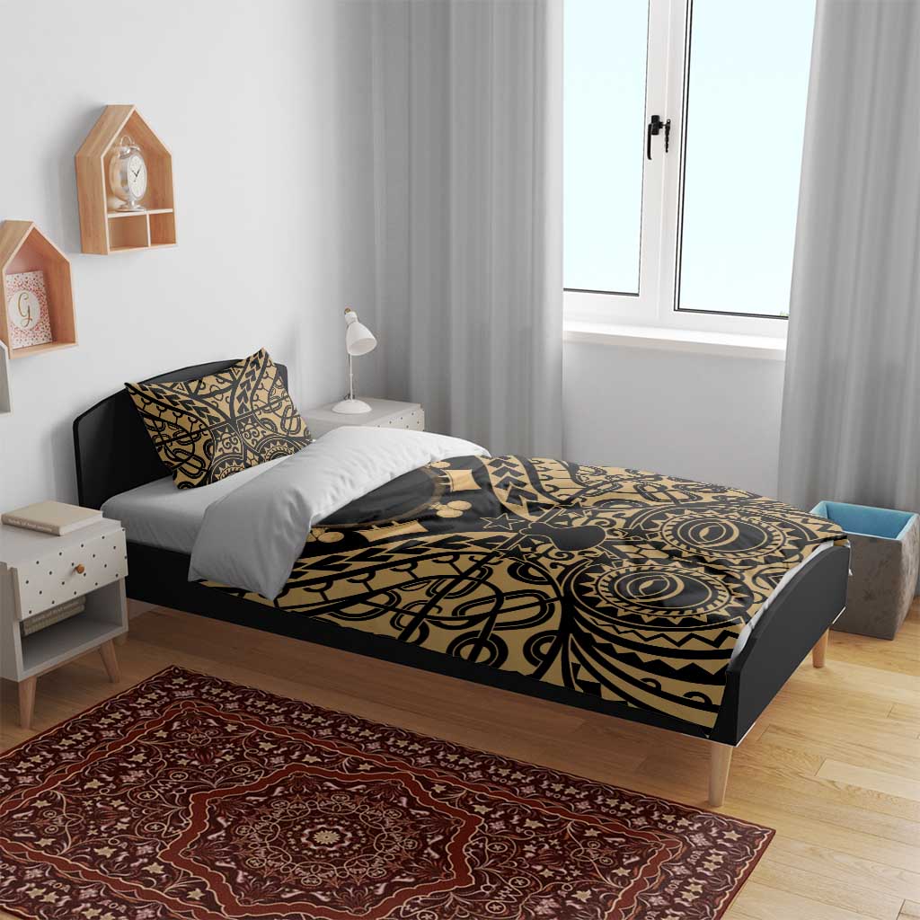 Austral Islands Bedding Set Tuhaa Pae Penu Stars Necklace Gold LT14 - Polynesian Pride