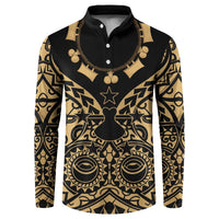 Austral Islands Button Sweatshirt Tuhaa Pae Penu Stars Necklace Gold LT14 Gold - Polynesian Pride
