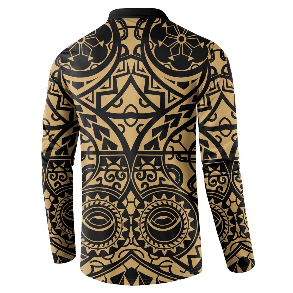 Austral Islands Button Sweatshirt Tuhaa Pae Penu Stars Necklace Gold LT14 - Polynesian Pride