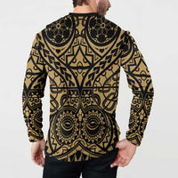 Austral Islands Button Sweatshirt Tuhaa Pae Penu Stars Necklace Gold LT14 - Polynesian Pride