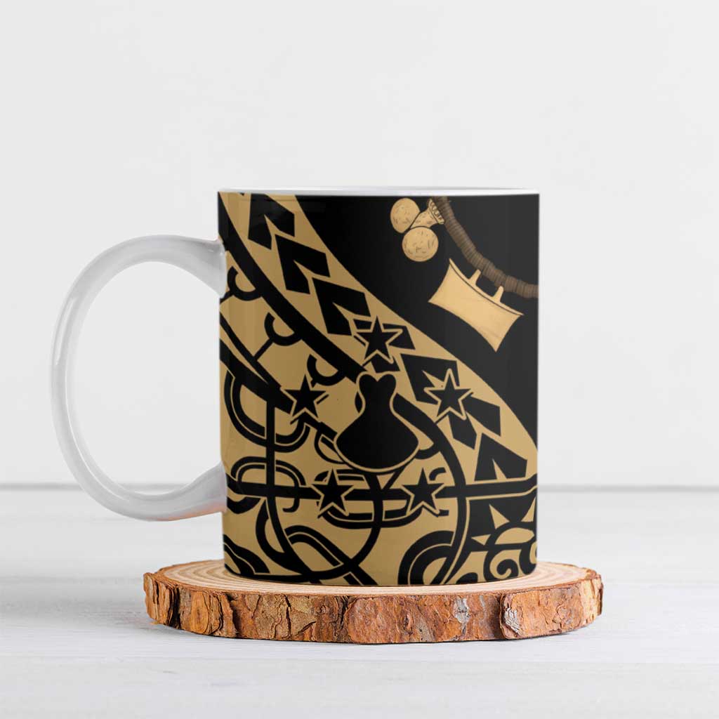 Austral Islands Ceramic Mug Tuhaa Pae Penu Stars Necklace Gold LT14 Gold - Polynesian Pride