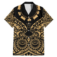 Austral Islands Family Matching Mermaid Dress and Hawaiian Shirt Tuhaa Pae Penu Stars Necklace Gold LT14 Dad's Shirt - Short Sleeve Gold - Polynesian Pride