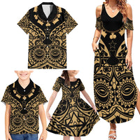 Austral Islands Family Matching Summer Maxi Dress and Hawaiian Shirt Tuhaa Pae Penu Stars Necklace Gold LT14 - Polynesian Pride