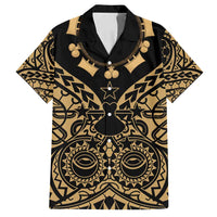 Austral Islands Family Matching Tank Maxi Dress and Hawaiian Shirt Tuhaa Pae Penu Stars Necklace Gold LT14 Dad's Shirt - Short Sleeve Gold - Polynesian Pride