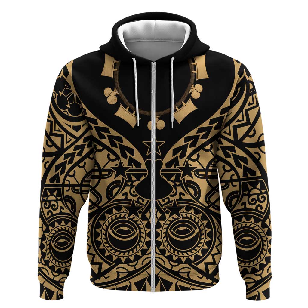 Austral Islands Hoodie Tuhaa Pae Penu Stars Necklace Gold - Polynesian Pride