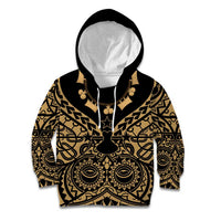 Austral Islands Kid Hoodie Tuhaa Pae Penu Stars Necklace Gold LT14 Hoodie Gold - Polynesian Pride