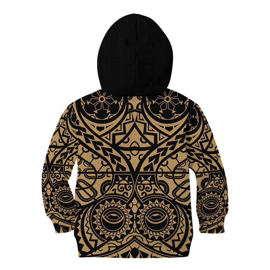 Austral Islands Kid Hoodie Tuhaa Pae Penu Stars Necklace Gold LT14 - Polynesian Pride