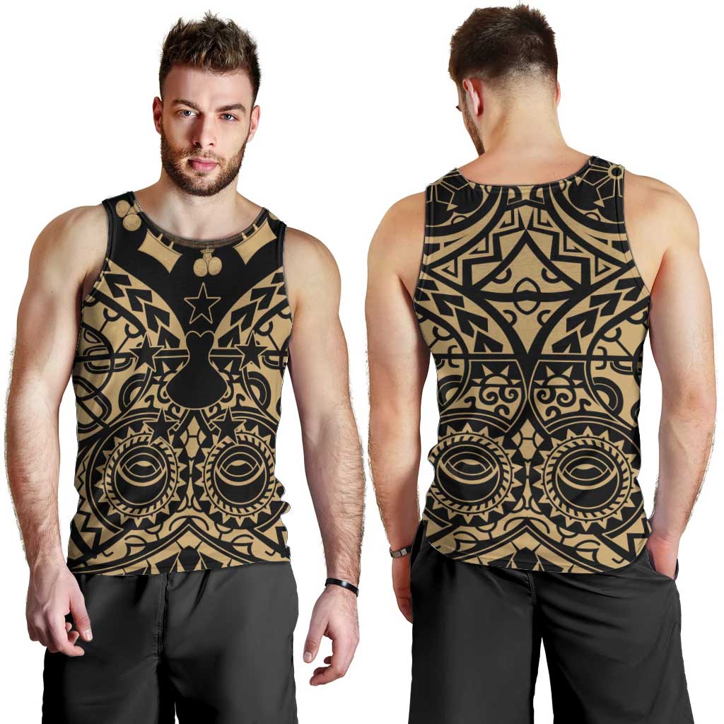 Austral Islands Men Tank Top Tuhaa Pae Penu Stars Necklace Gold - Polynesian Pride