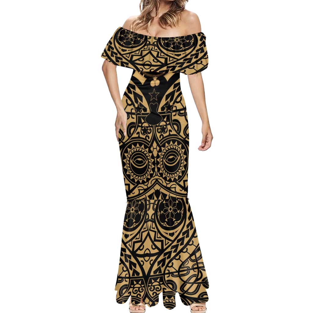 Austral Islands Mermaid Dress Tuhaa Pae Penu Stars Necklace Gold LT14 - Polynesian Pride