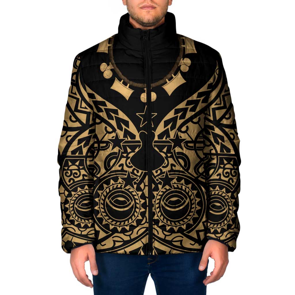 Austral Islands Padded Jacket Tuhaa Pae Penu Stars Necklace Gold - Polynesian Pride