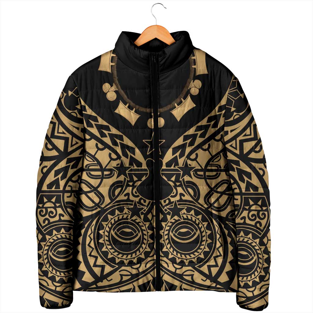 Austral Islands Padded Jacket Tuhaa Pae Penu Stars Necklace Gold - Polynesian Pride