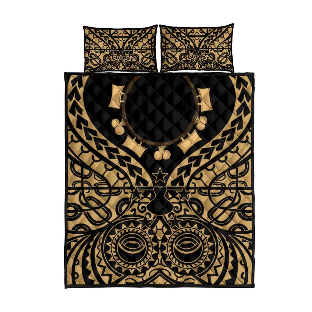 Austral Islands Quilt Bed Set Tuhaa Pae Penu Stars Necklace Gold LT14 - Polynesian Pride