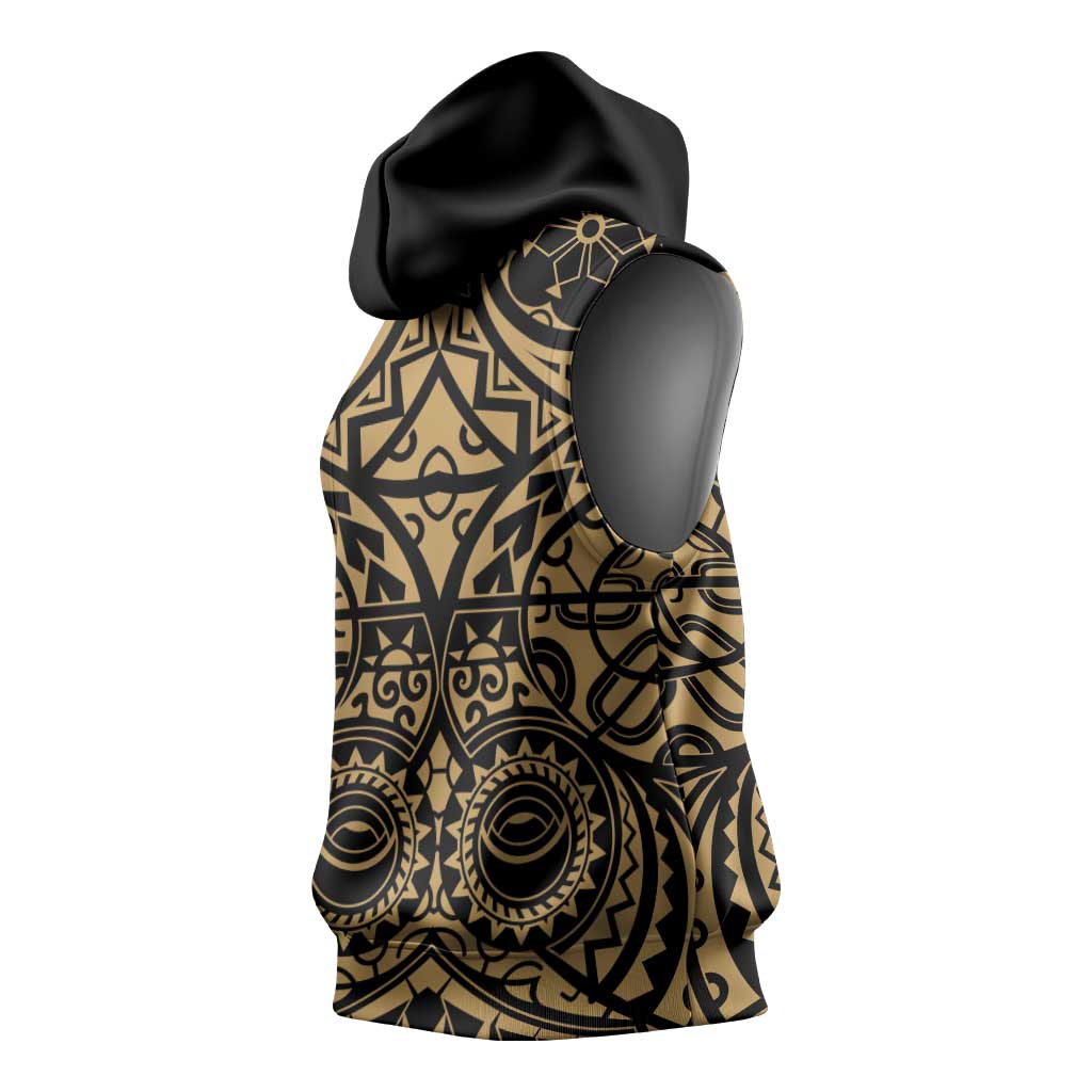 Austral Islands Sleeveless Hoodie Tuhaa Pae Penu Stars Necklace Gold LT14 - Polynesian Pride