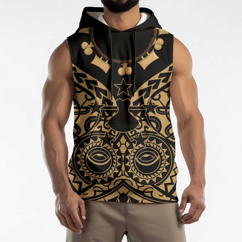 Austral Islands Sleeveless Hoodie Tuhaa Pae Penu Stars Necklace Gold LT14 - Polynesian Pride