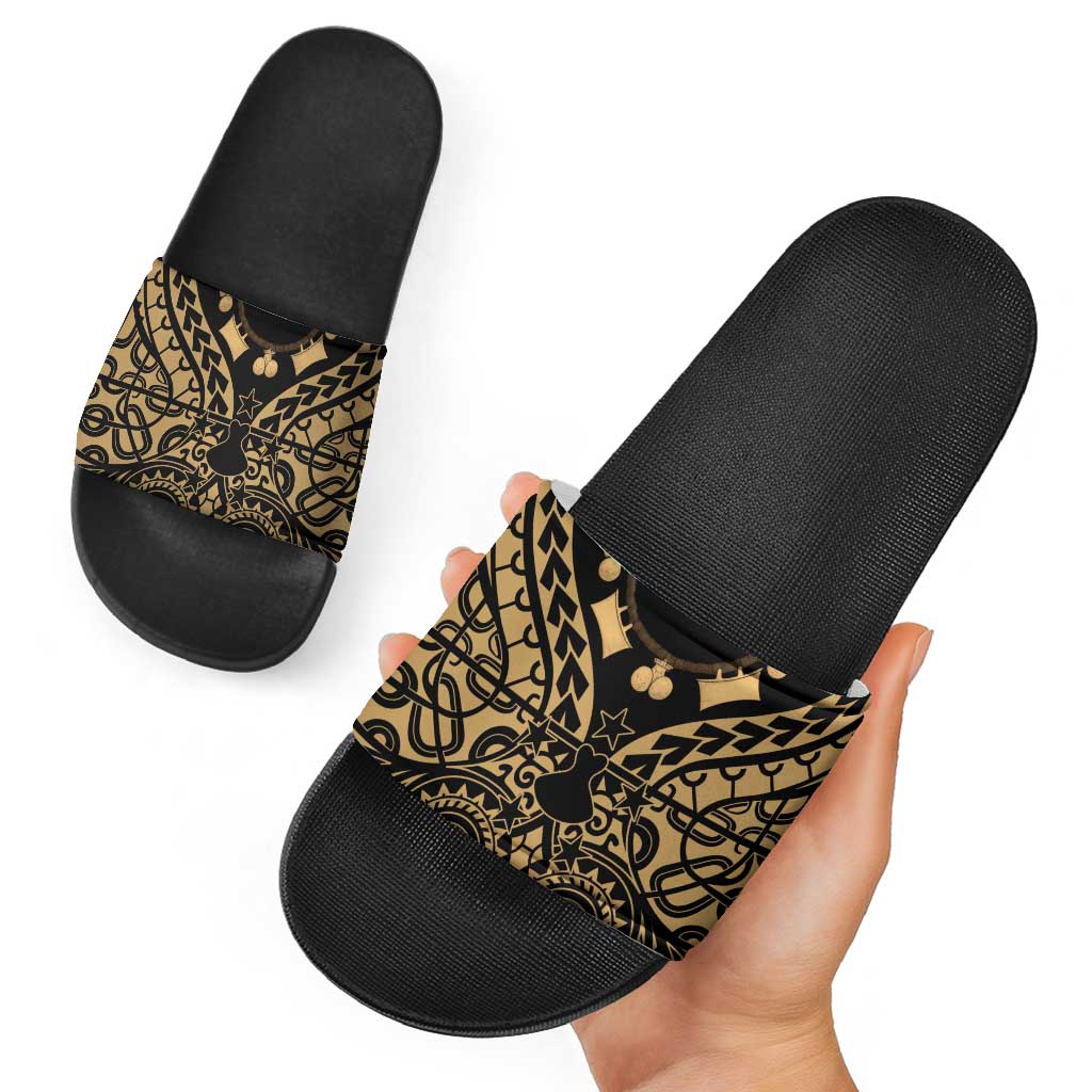 Austral Islands Slide Sandals Tuhaa Pae Penu Stars Necklace Gold LT14 - Polynesian Pride