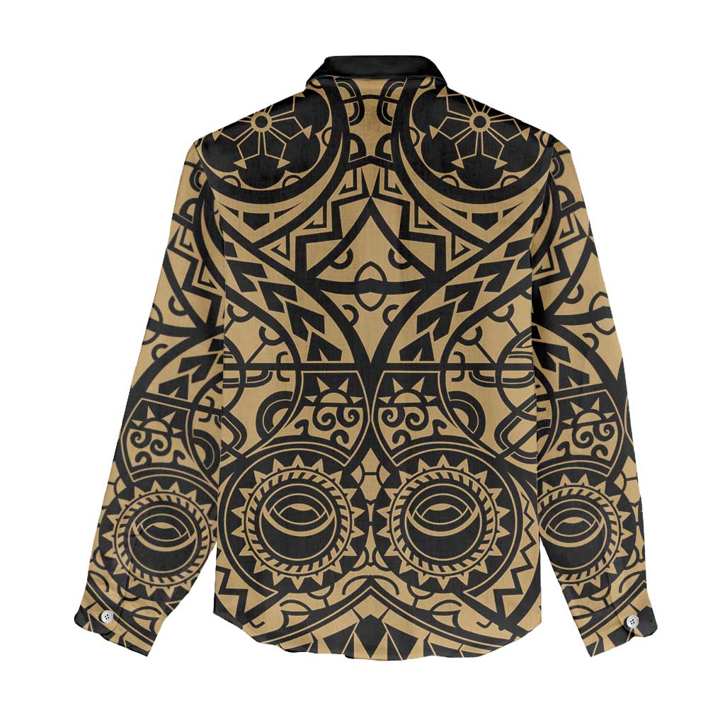 Austral Islands Women Casual Shirt Tuhaa Pae Penu Stars Necklace Gold LT14 - Polynesian Pride