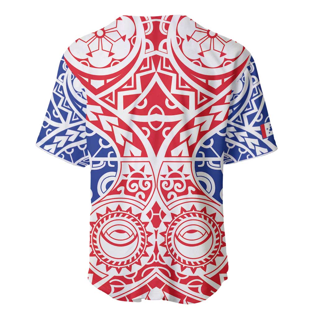 Austral Islands Baseball Jersey Tuhaa Pae Penu Stars Necklace Red LT14 - Polynesian Pride