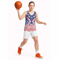 Austral Islands Basketball Jersey Tuhaa Pae Penu Stars Necklace Red - Polynesian Pride