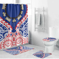 Austral Islands Bathroom Set Tuhaa Pae Penu Stars Necklace Red LT14 Bathroom Set (4 pcs) Red - Polynesian Pride