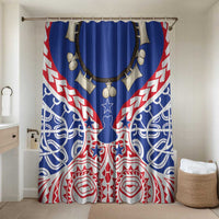 Austral Islands Bathroom Set Tuhaa Pae Penu Stars Necklace Red LT14 Shower Curtain Only Red - Polynesian Pride