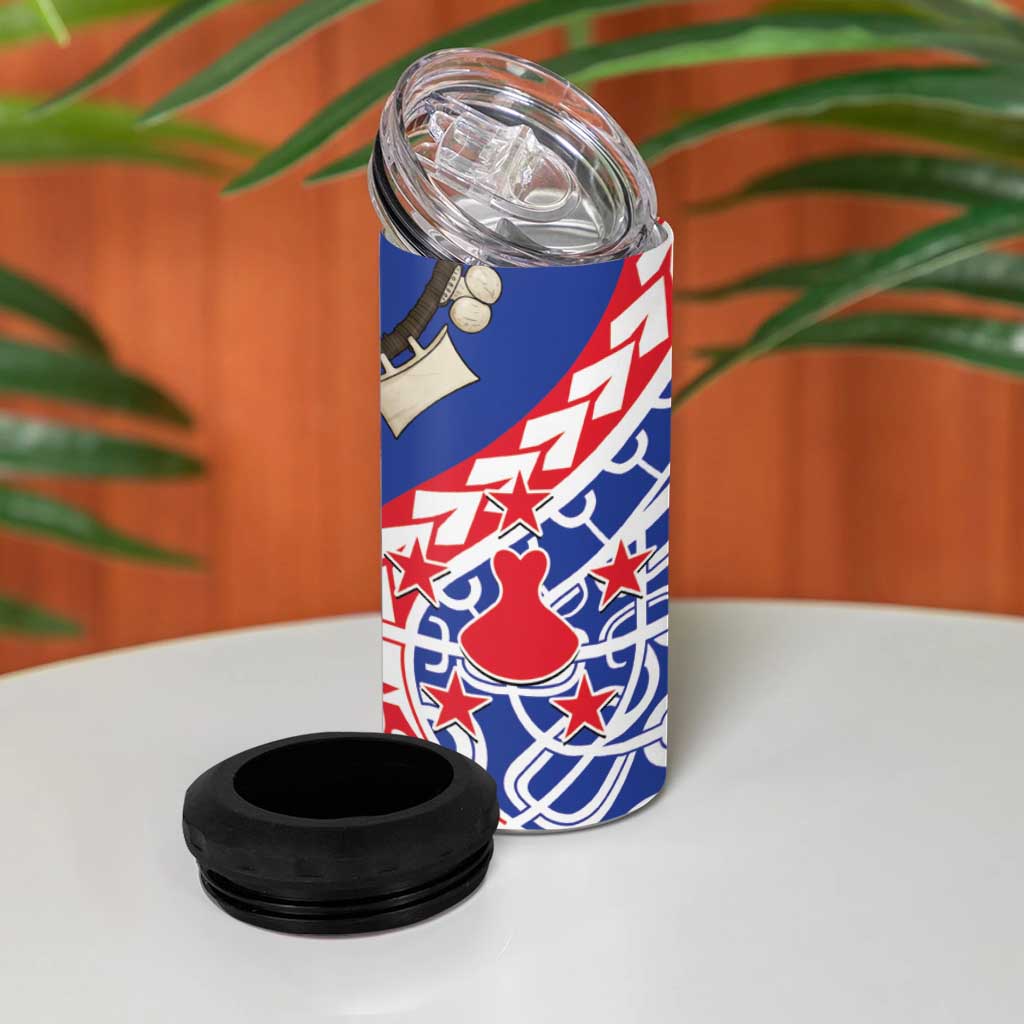 Austral Islands 4 in 1 Can Cooler Tumbler Tuhaa Pae Penu Stars Necklace Red - Polynesian Pride