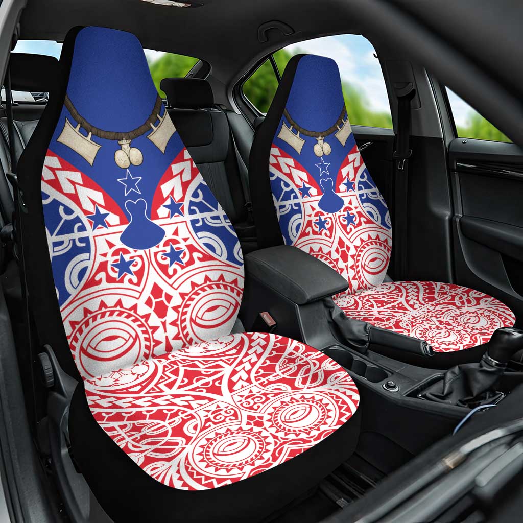 Austral Islands Car Seat Cover Tuhaa Pae Penu Stars Necklace Red - Polynesian Pride