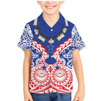 Austral Islands Family Matching Mermaid Dress and Hawaiian Shirt Tuhaa Pae Penu Stars Necklace Red LT14 Son's Shirt Red - Polynesian Pride