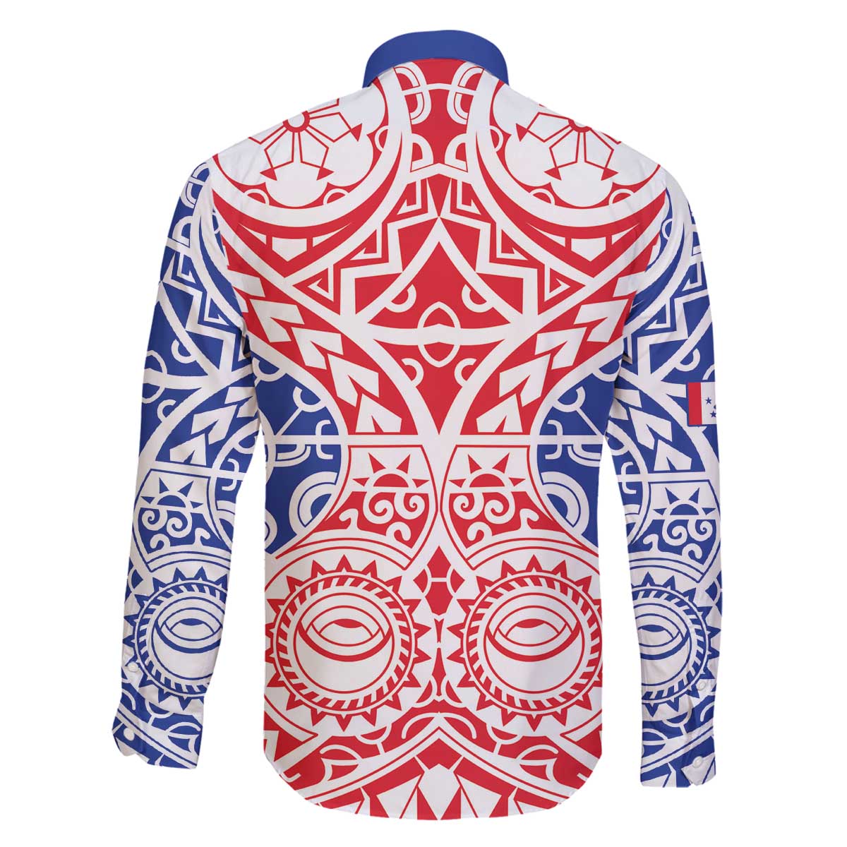 Austral Islands Family Matching Off The Shoulder Long Sleeve Dress and Hawaiian Shirt Tuhaa Pae Penu Stars Necklace Red LT14 - Polynesian Pride