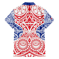 Austral Islands Family Matching Off Shoulder Short Dress and Hawaiian Shirt Tuhaa Pae Penu Stars Necklace Red LT14 - Polynesian Pride