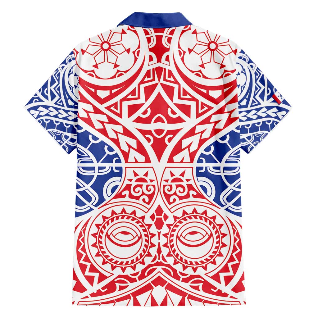 Austral Islands Family Matching Short Sleeve Bodycon Dress and Hawaiian Shirt Tuhaa Pae Penu Stars Necklace Red LT14 - Polynesian Pride
