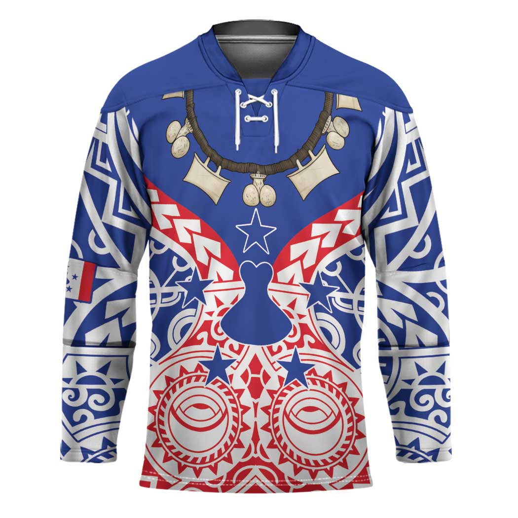 Austral Islands Hockey Jersey Tuhaa Pae Penu Stars Necklace Red - Polynesian Pride