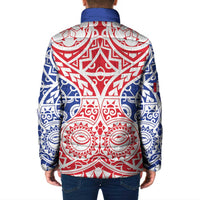 Austral Islands Padded Jacket Tuhaa Pae Penu Stars Necklace Red LT14 - Polynesian Pride