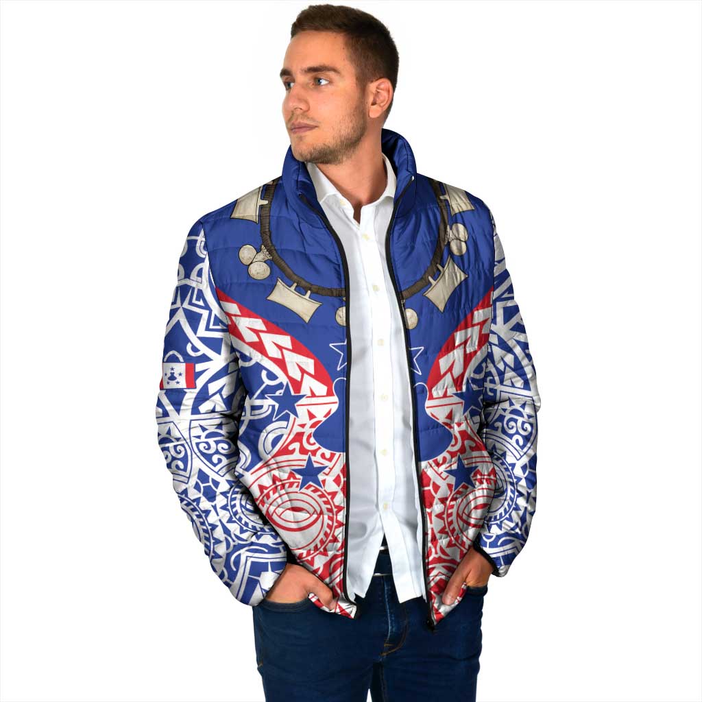 Austral Islands Padded Jacket Tuhaa Pae Penu Stars Necklace Red LT14 - Polynesian Pride