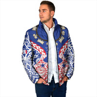 Austral Islands Padded Jacket Tuhaa Pae Penu Stars Necklace Red LT14 - Polynesian Pride