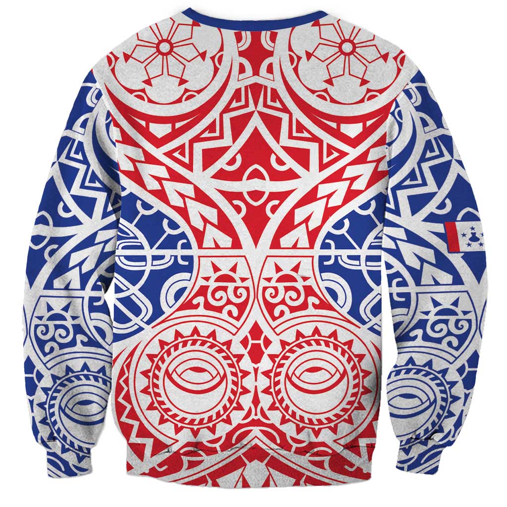 Austral Islands Sweatshirt Tuhaa Pae Penu Stars Necklace Red LT14 - Polynesian Pride
