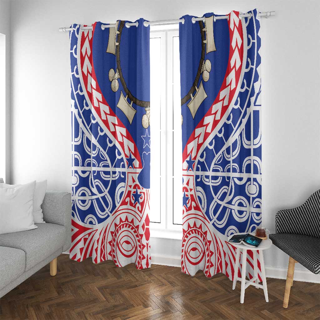 Austral Islands Window Curtain Tuhaa Pae Penu Stars Necklace Red - Polynesian Pride