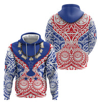 Austral Islands Zip Hoodie Tuhaa Pae Penu Stars Necklace Red - Polynesian Pride