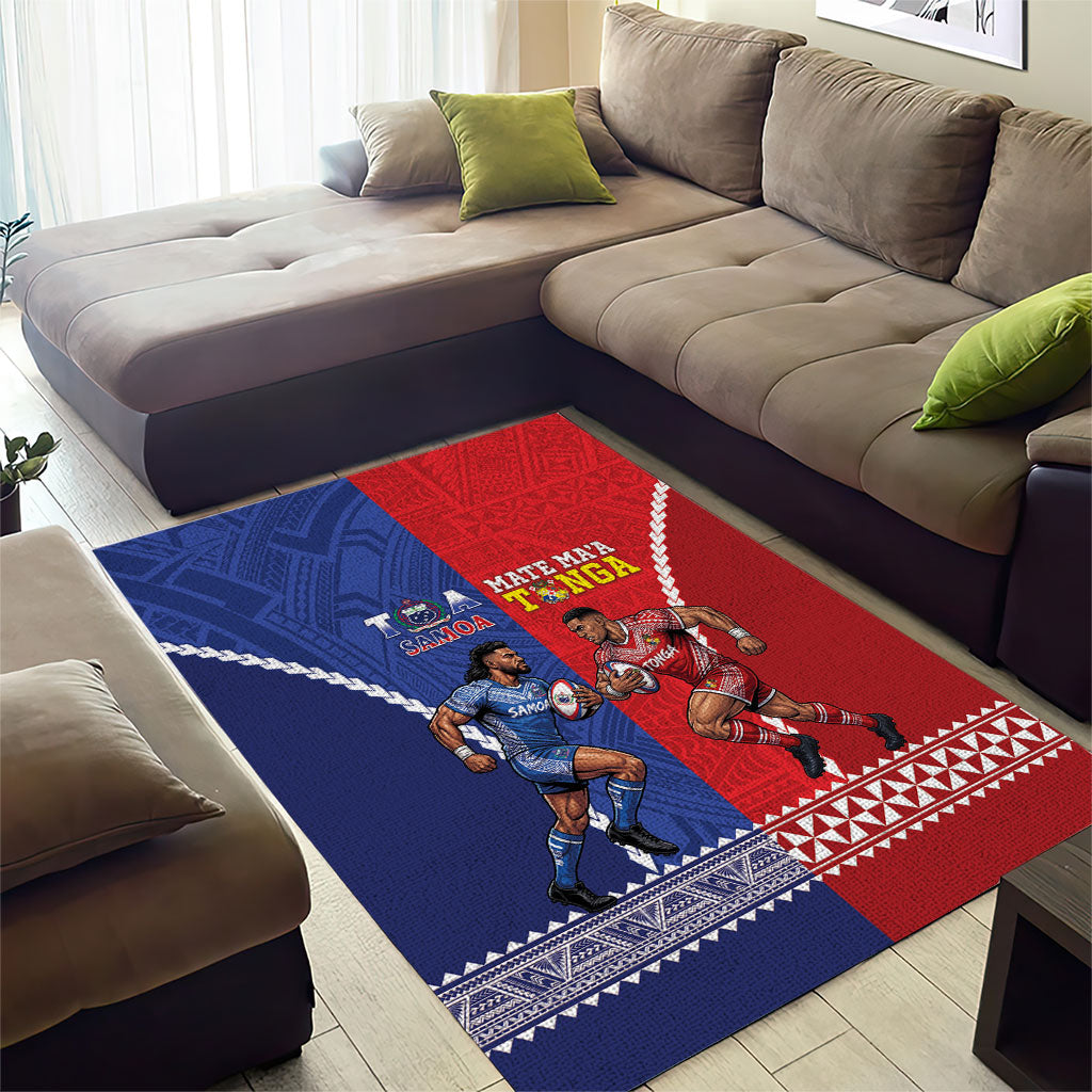 Toa Samoa Mate Ma'a Tonga Rugby Together Area Rug LT14 - Polynesian Pride