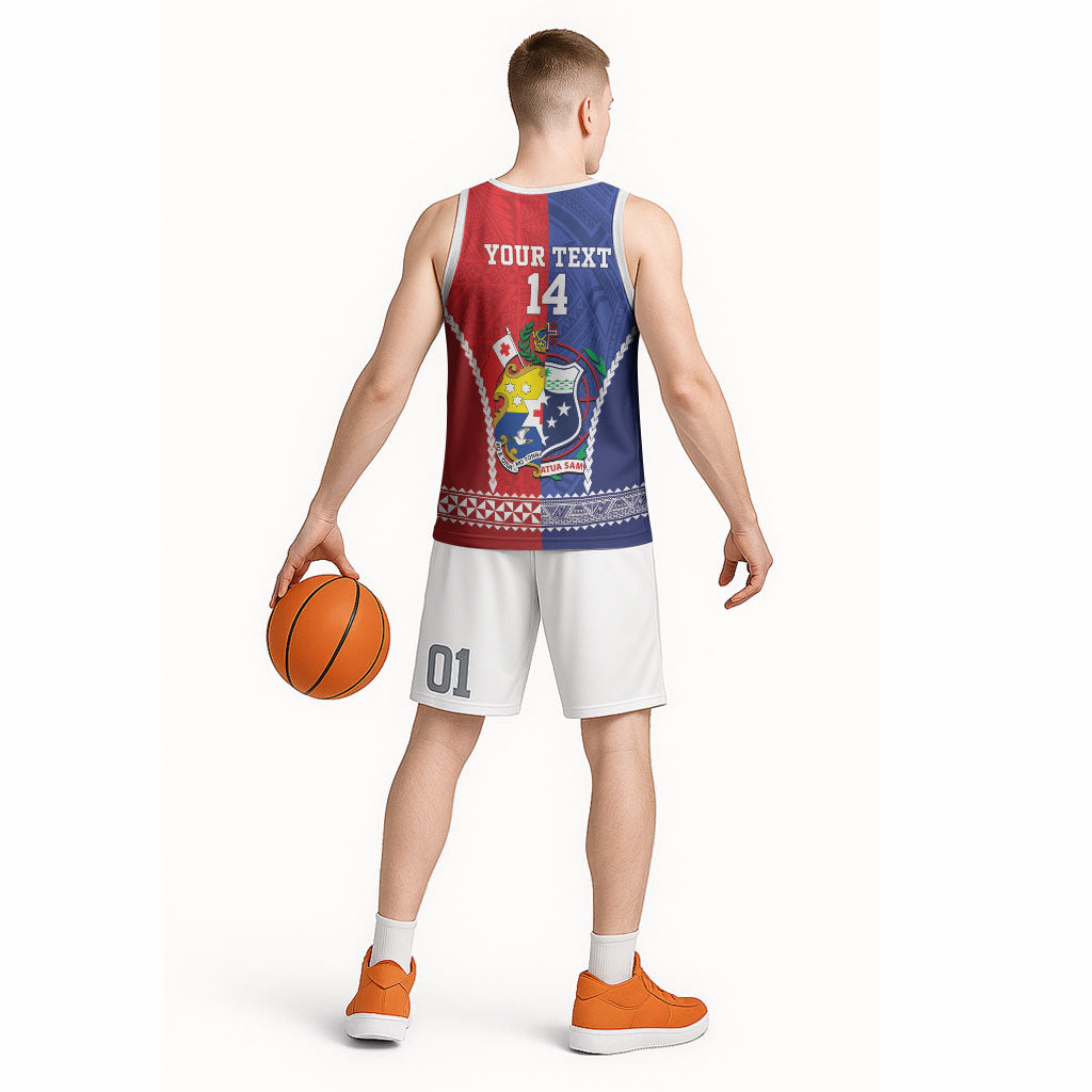 Toa Samoa Mate Ma'a Tonga Rugby Together Custom Basketball Jersey LT14 - Polynesian Pride