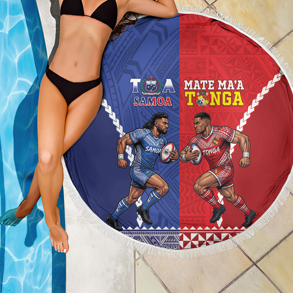 Toa Samoa Mate Ma'a Tonga Rugby Together Beach Blanket LT14 - Polynesian Pride