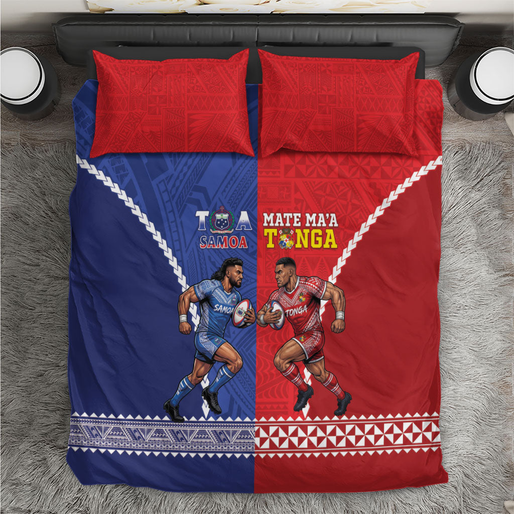 Toa Samoa Mate Ma'a Tonga Rugby Together Bedding Set LT14 Multicolor - Polynesian Pride